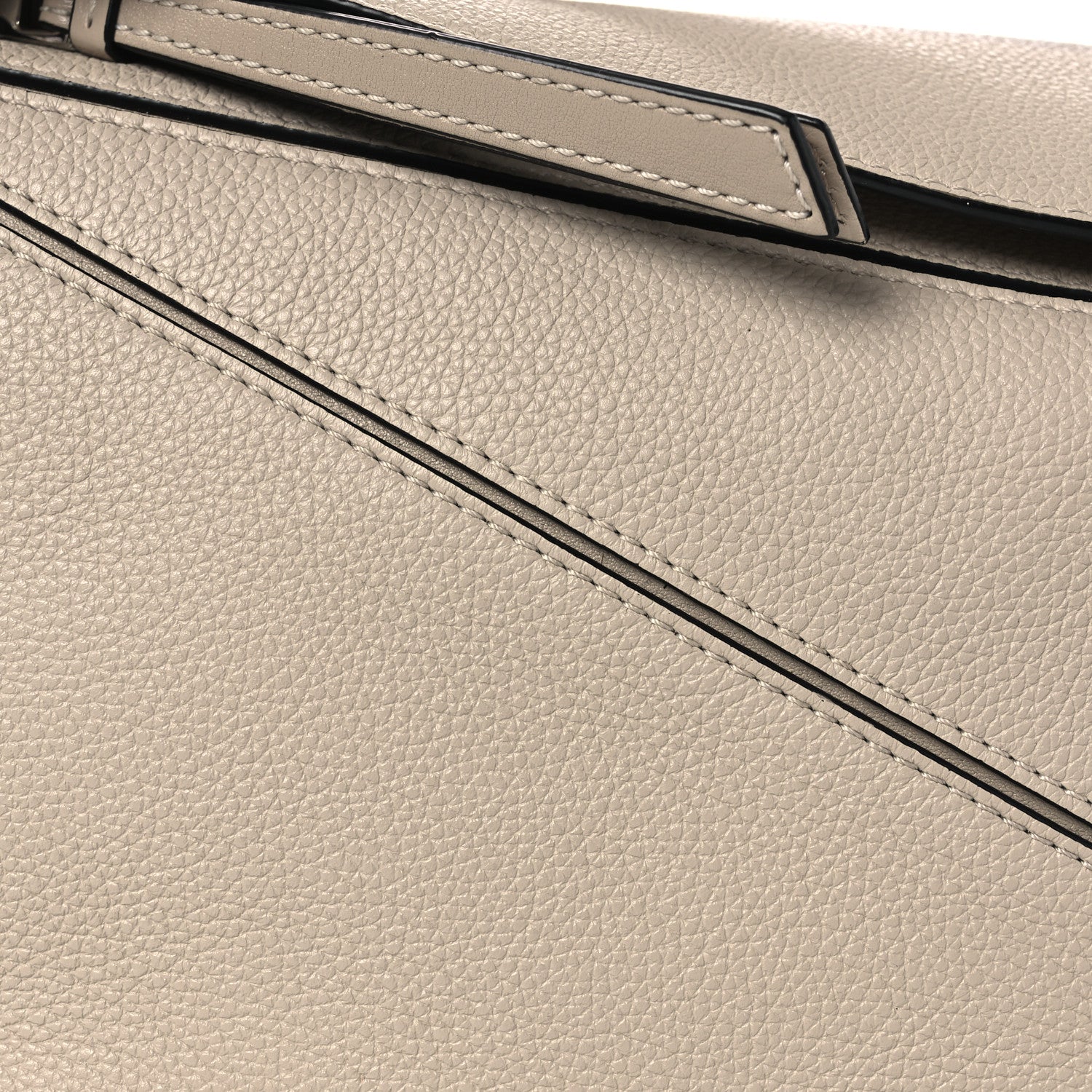Grained Calfskin Small Puzzle Bag Sand