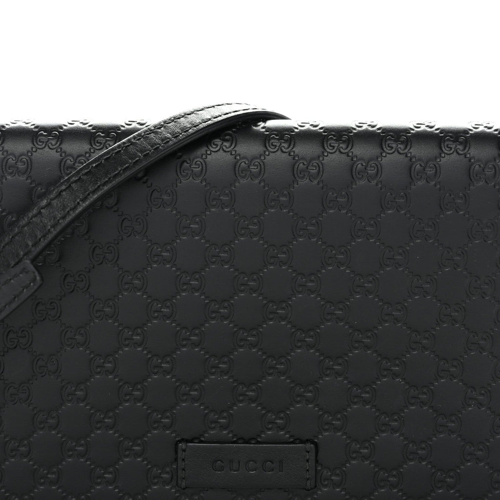 Soft Microguccissima Crossbody Wallet Black
