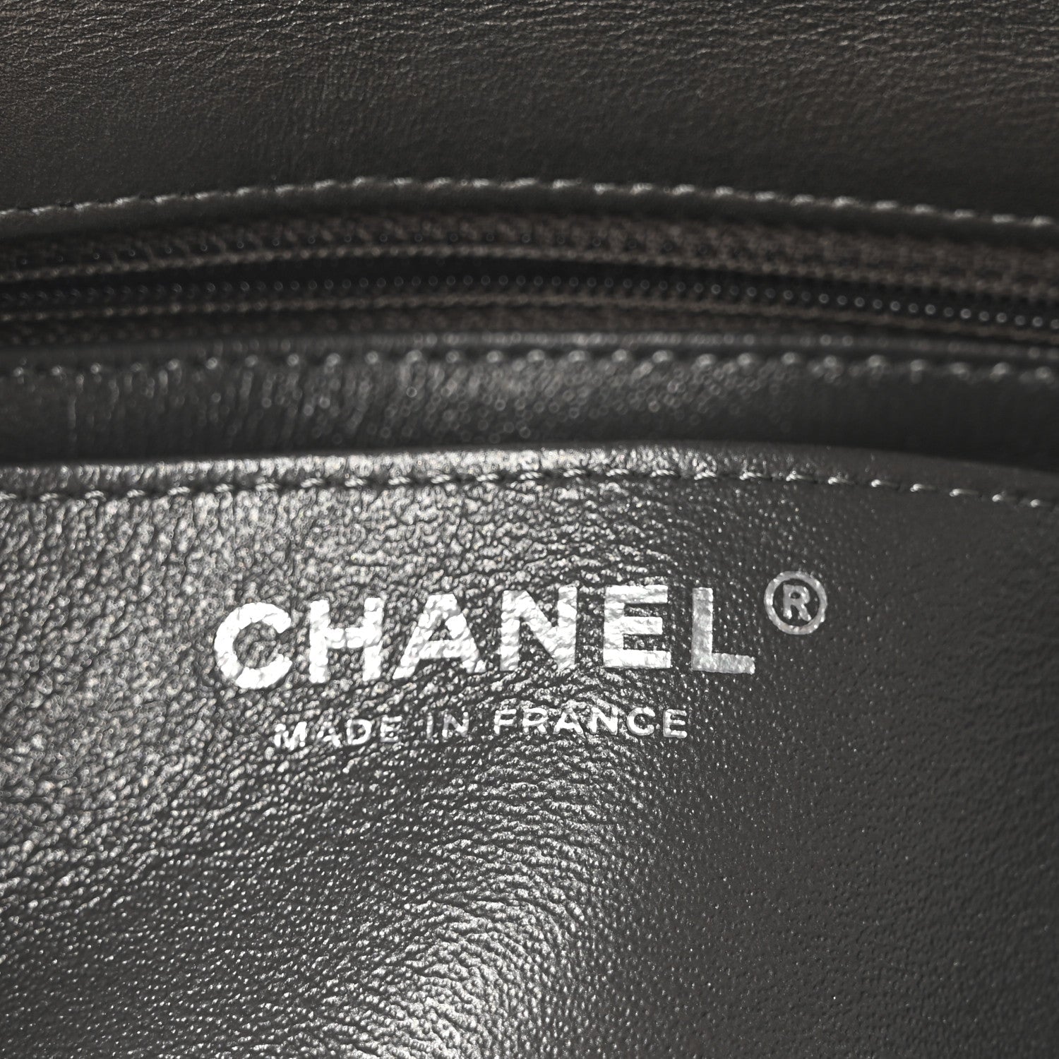 Metallic Lambskin Quilted Mini Rectangular Flap  Dark Grey