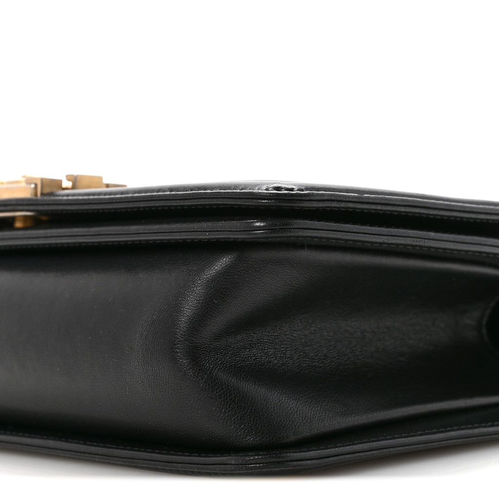 Lambskin Quilted Medium Boy Flap Black