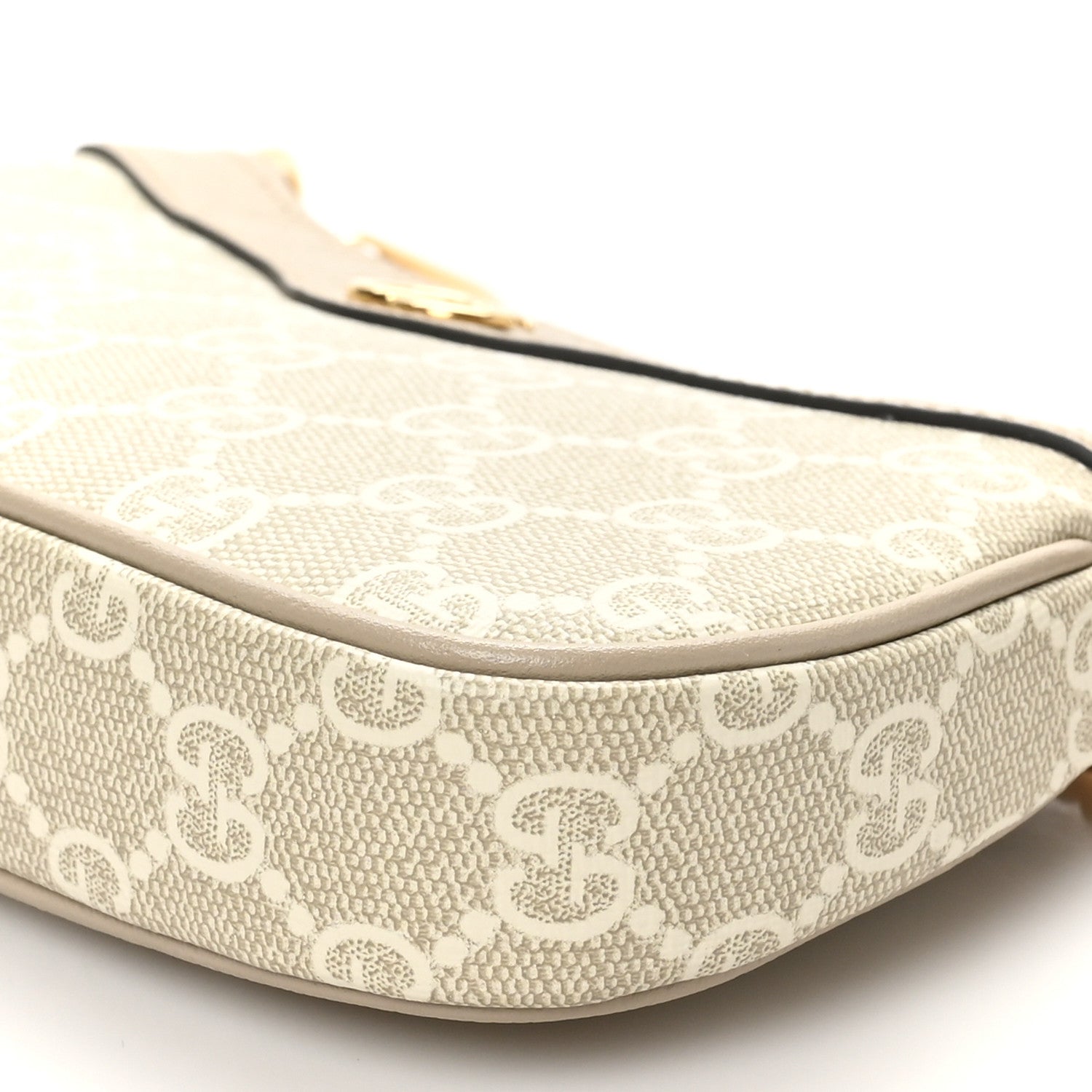 GG Supreme Monogram Textured Dollar Calfskin Web Mini Ophidia GG Handbag Beige Mystic White Oatmeal
