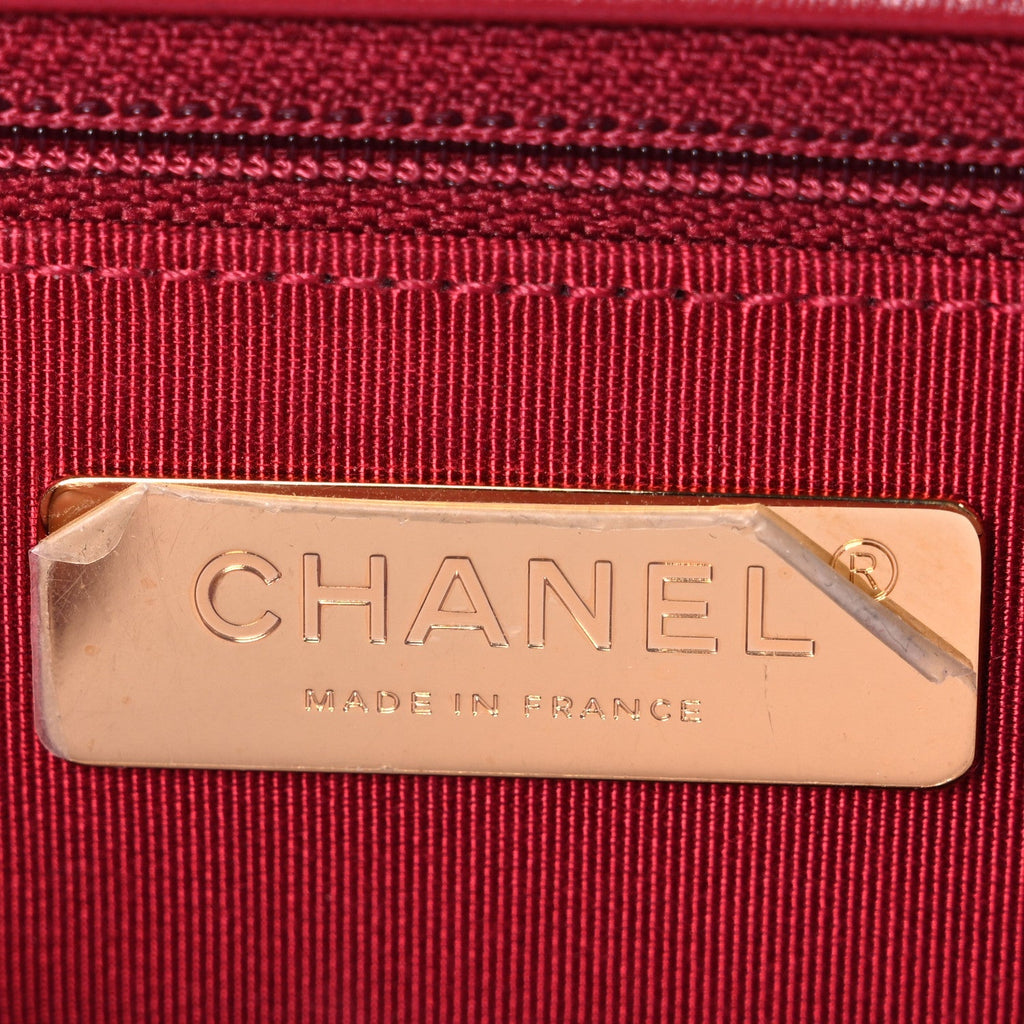 Lambskin Quilted Large Chanel 19 Flap Red