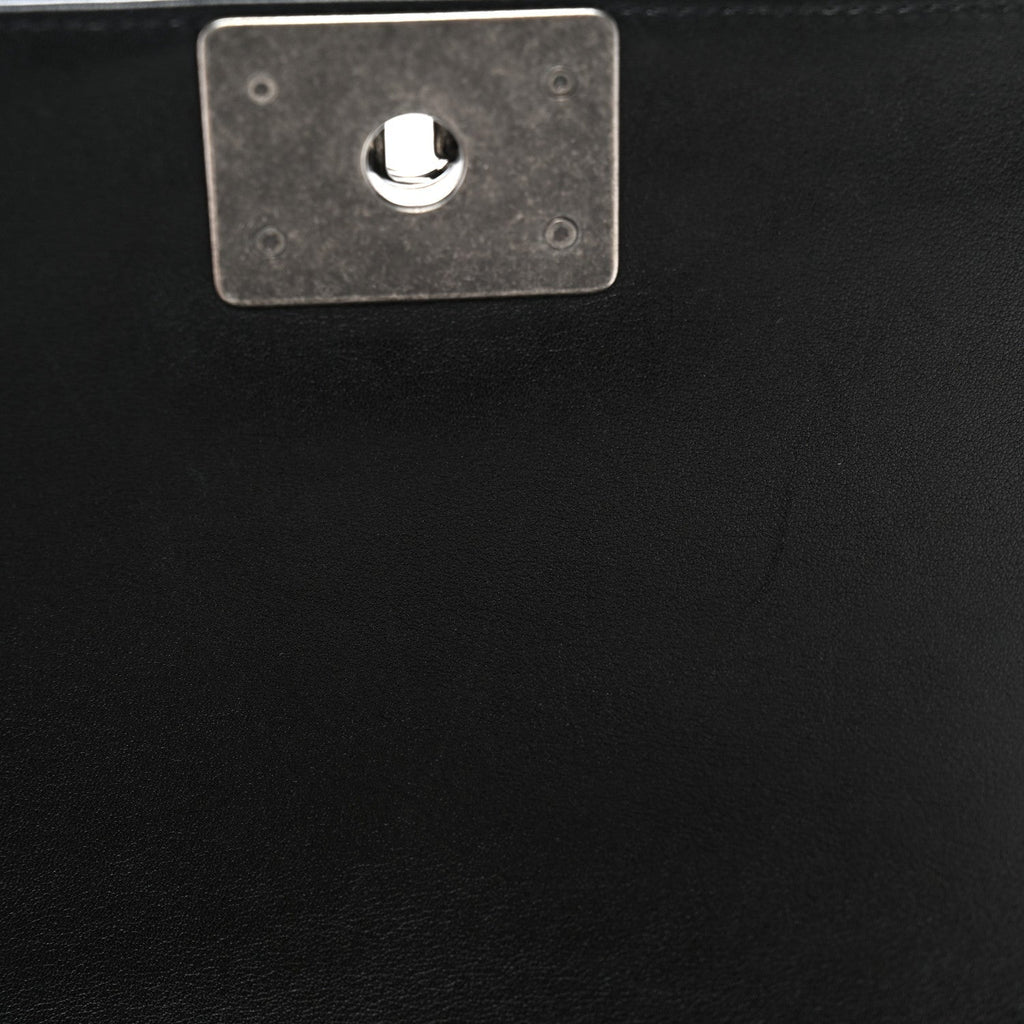 Lambskin Quilted Medium Boy Flap Black