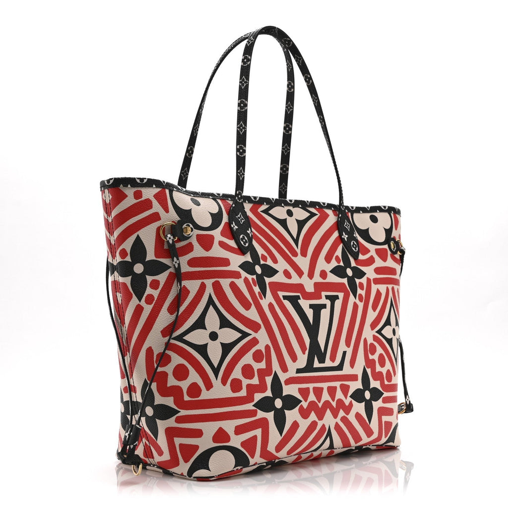 Monogram Giant Crafty Neverfull MM Creme Rouge Black