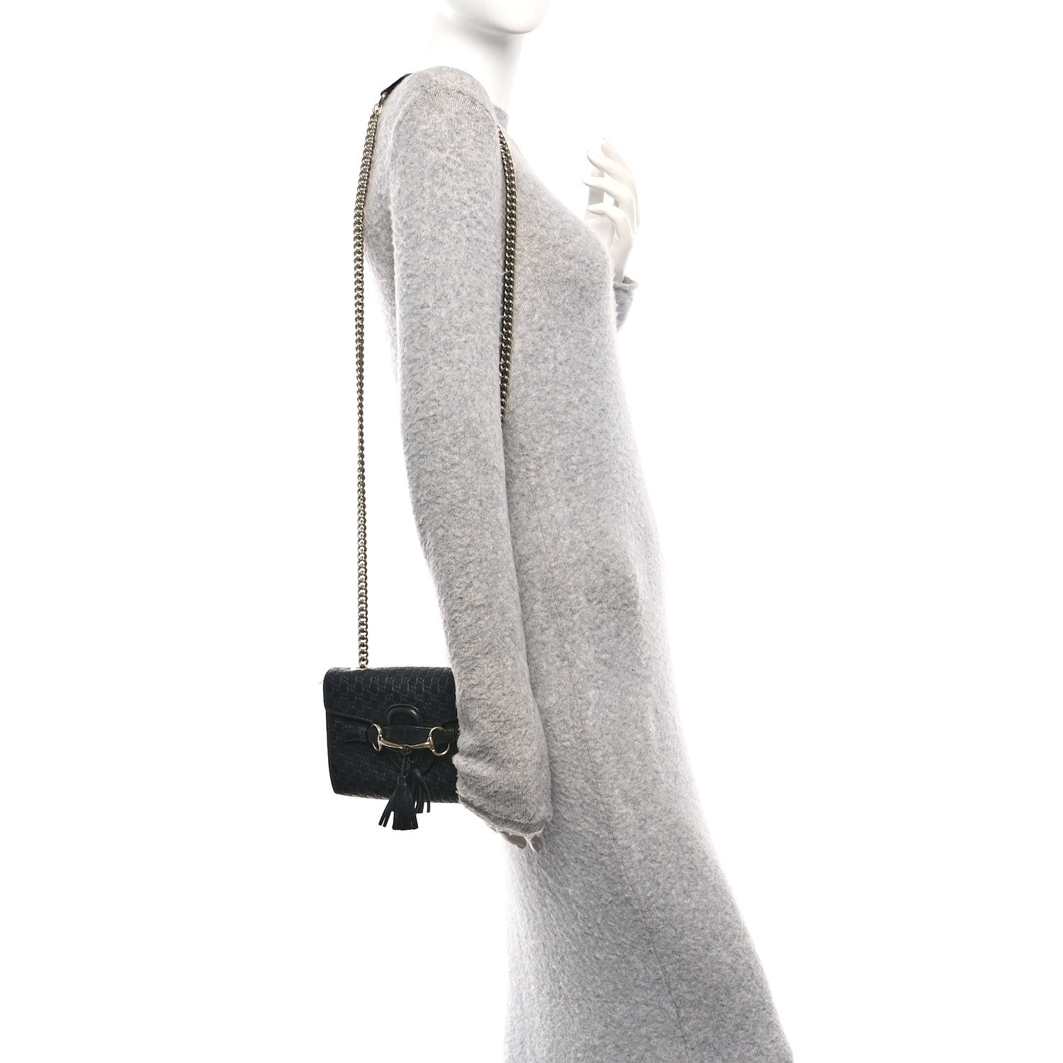 Microguccissima Mini Emily Chain Shoulder Bag Black