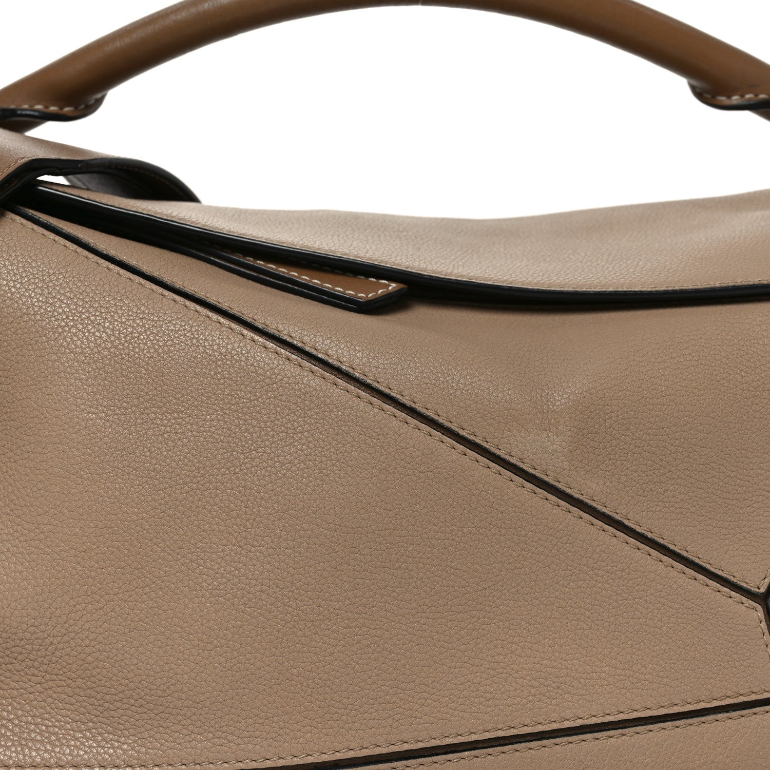 Grained Calfskin Medium Puzzle Bag Sand Mink