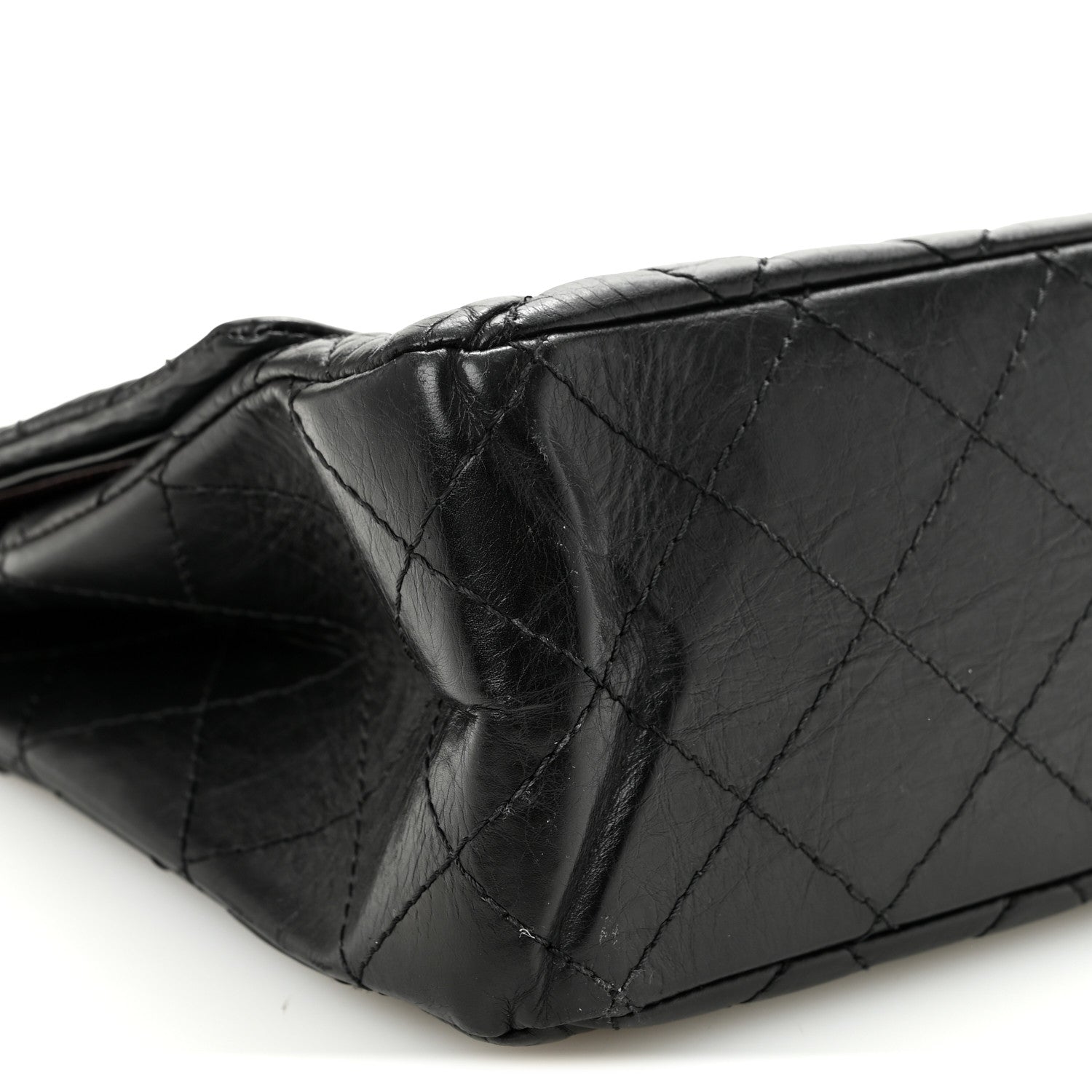 Aged Calfskin Quilted 2.55 Reissue 227 Flap Black