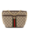 GG Supreme Monogram Web Ophidia Chain Shoulder Bag Brown