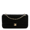 Suede Calfskin Small Souplissimo Maxi Flap Black