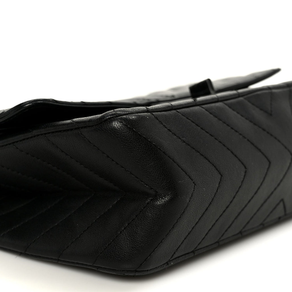 Sheepskin Chevron Quilted 2.55 Reissue 225 Double Flap So Black