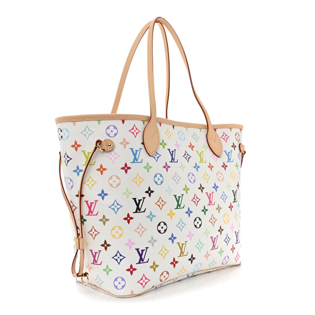 LV X TM Monogram Multicolor Neverfull MM White
