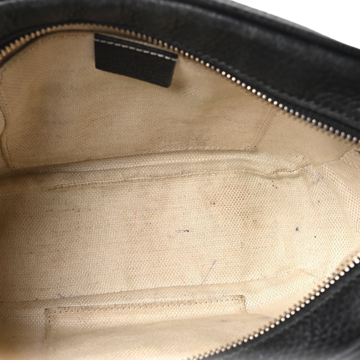 Pebbled Calfskin Small Soho Disco Bag Black