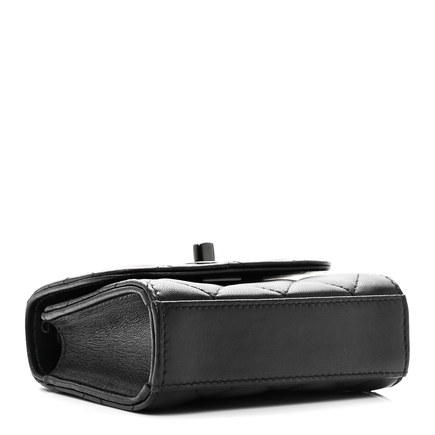 Lambskin Quilted Mini Trendy CC Clutch With Chain So Black