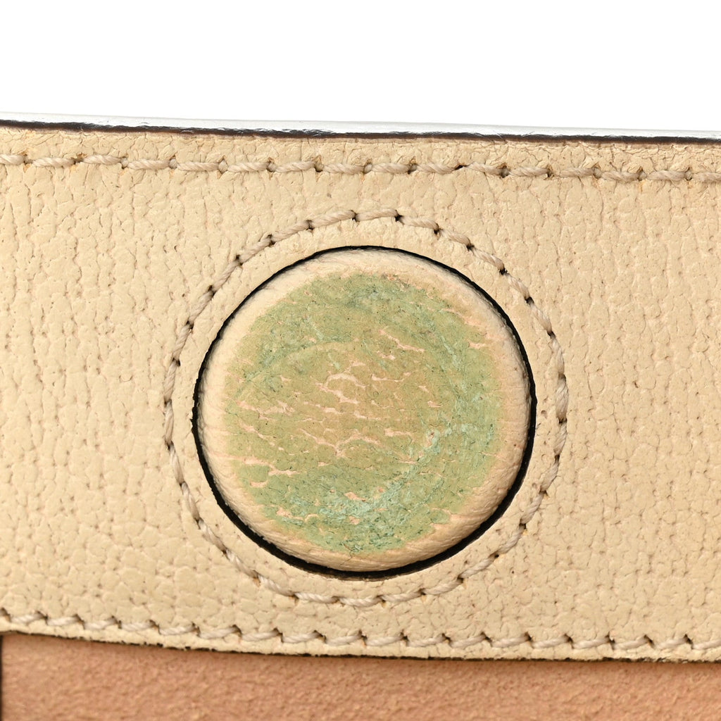 Textured Calfskin Web Small Ophidia Chain Shoulder Bag Mystic White