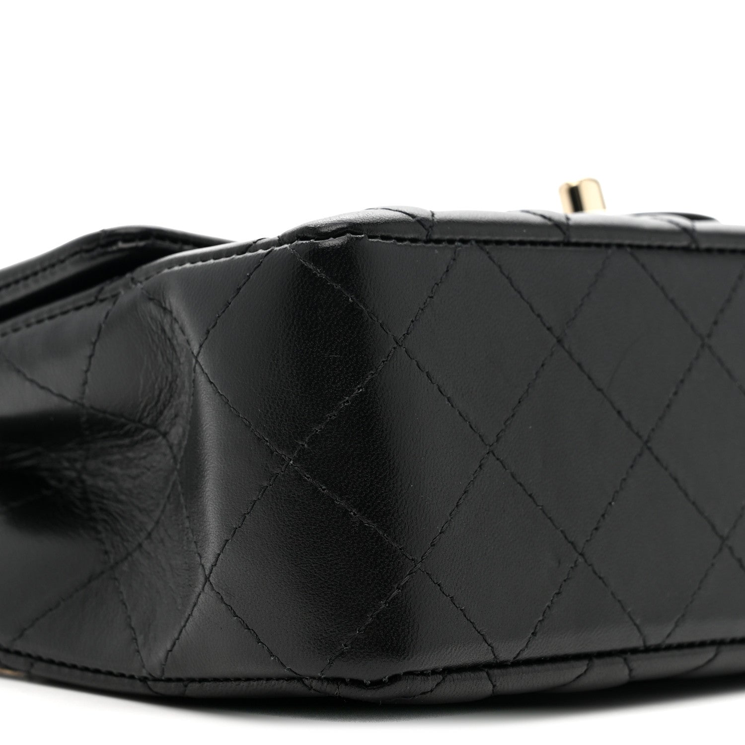 Lambskin Quilted Mini Rectangular Flap Black