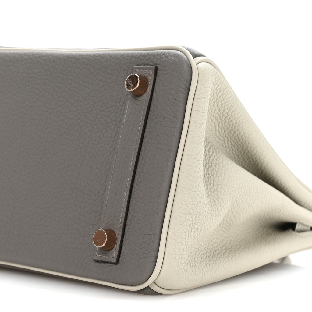 Togo Horseshoe Birkin 25 Gris Tourterelle Gris Perle