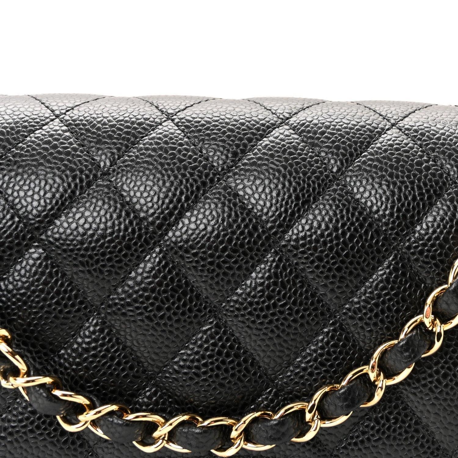 Caviar Quilted Medium Double Flap Black