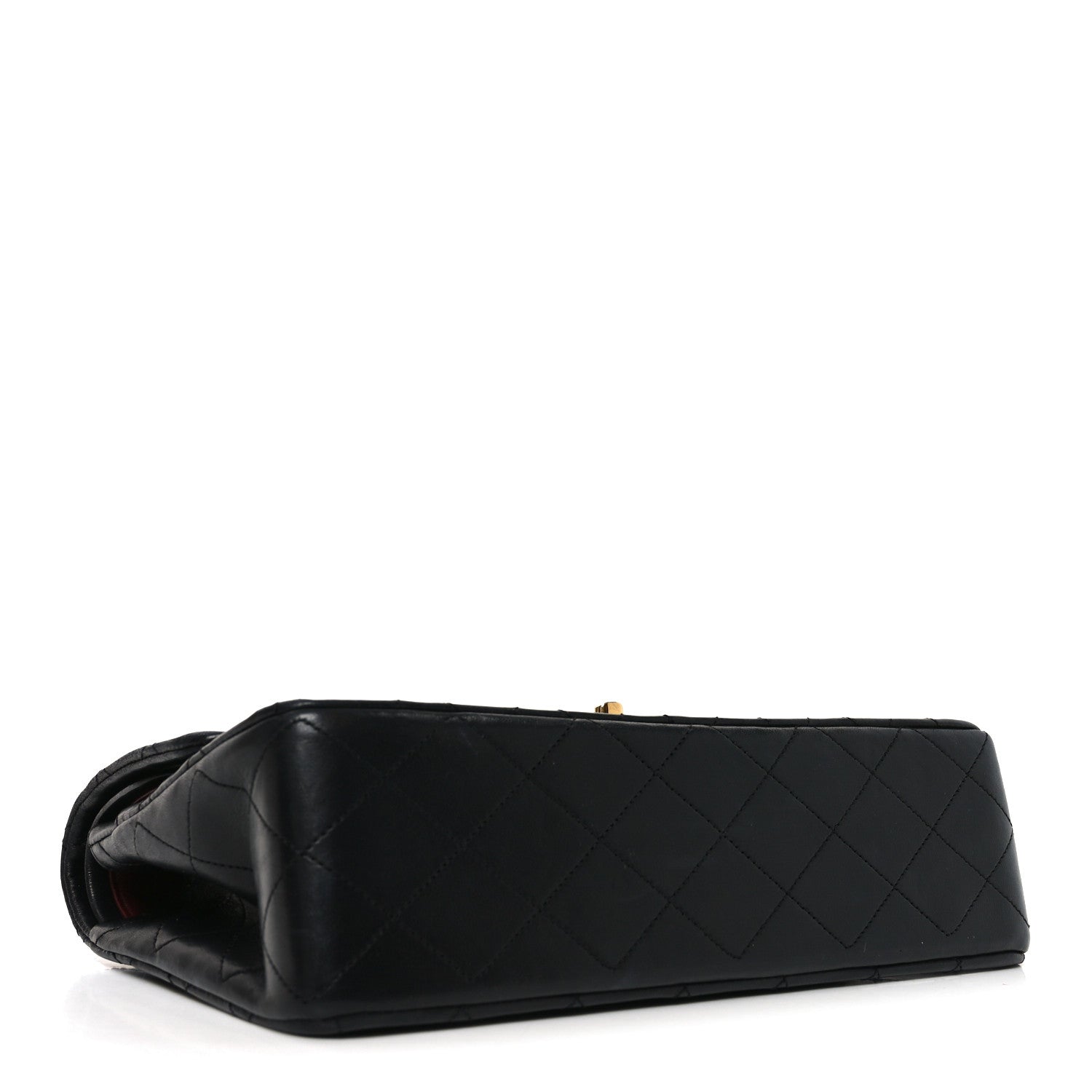 Lambskin Quilted Small Double Flap Black