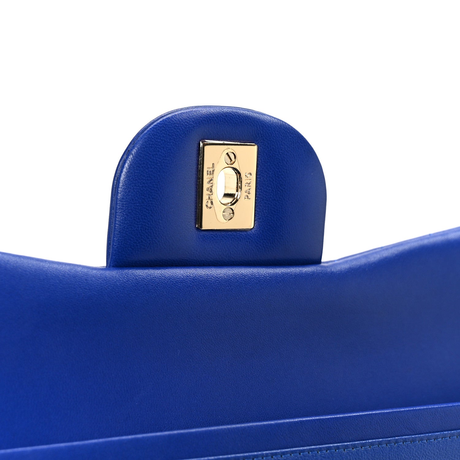 Lambskin Chevron Quilted Jumbo Double Flap Navy Blue