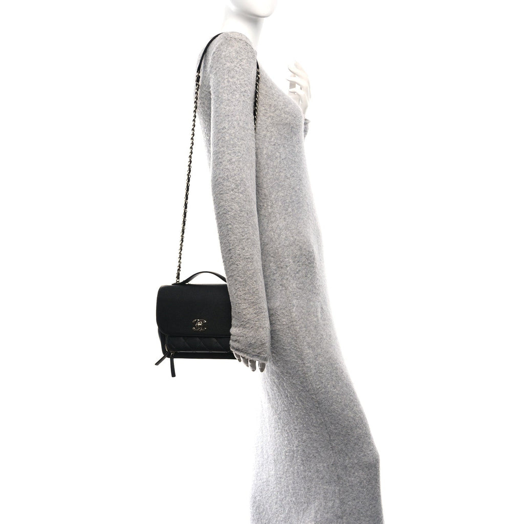 Caviar Quilted Medium Business Affinity Flap Black