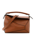 Calfskin Small Puzzle Edge Bag Tan