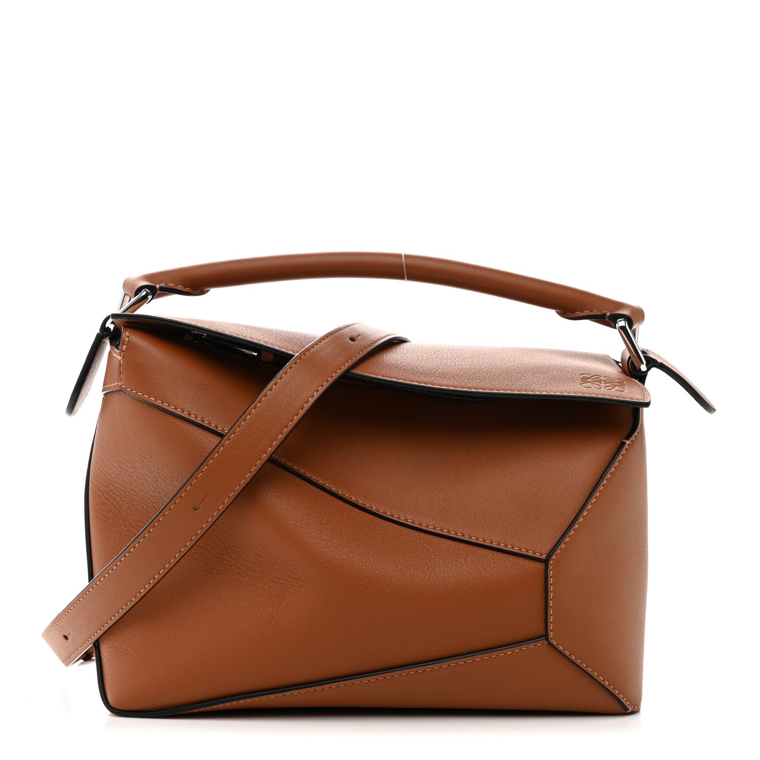 Calfskin Small Puzzle Edge Bag Tan