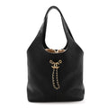 Calfskin Quilted Large Shopping Bag Black