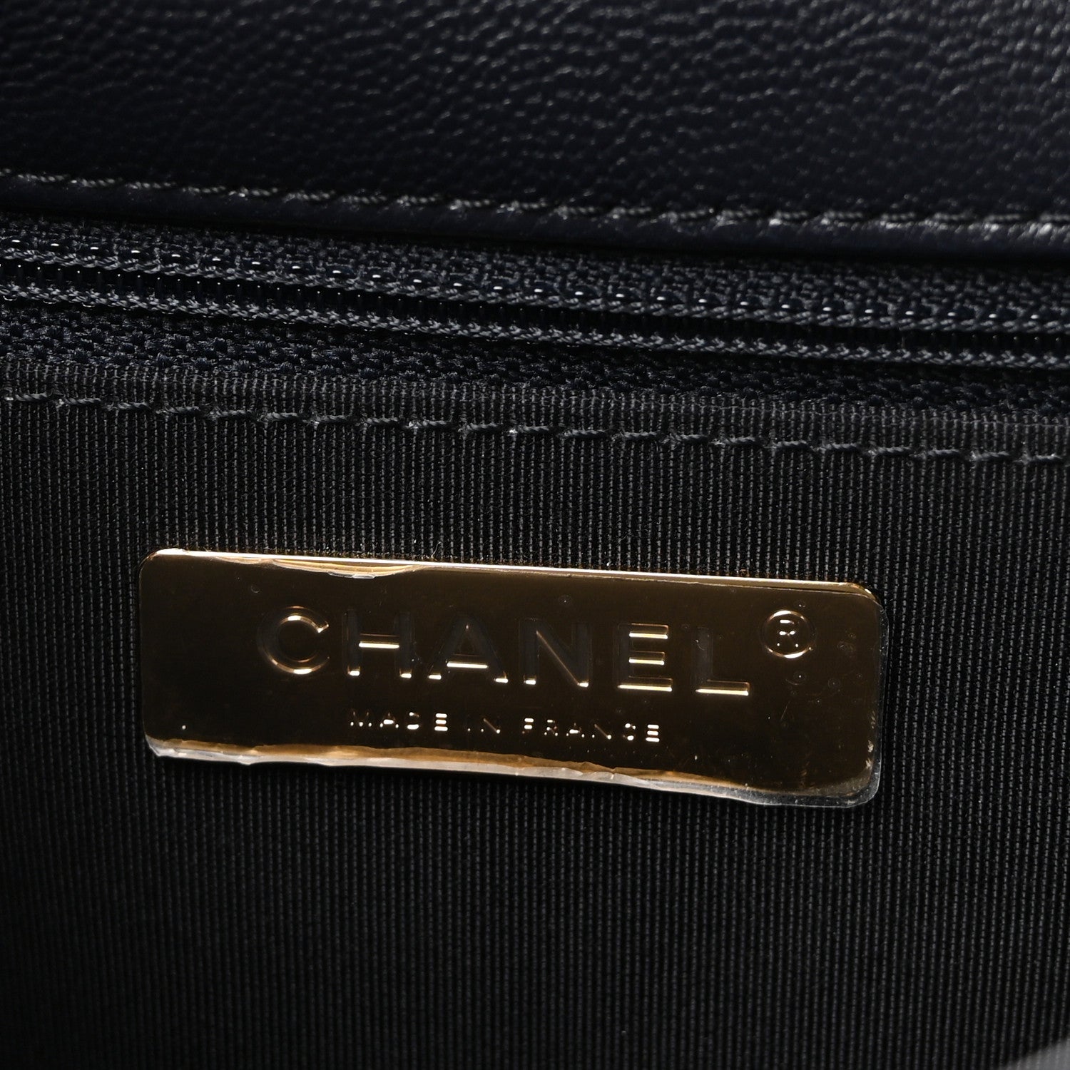 Goatskin Quilted Large Chanel 19 Flap Navy Blue