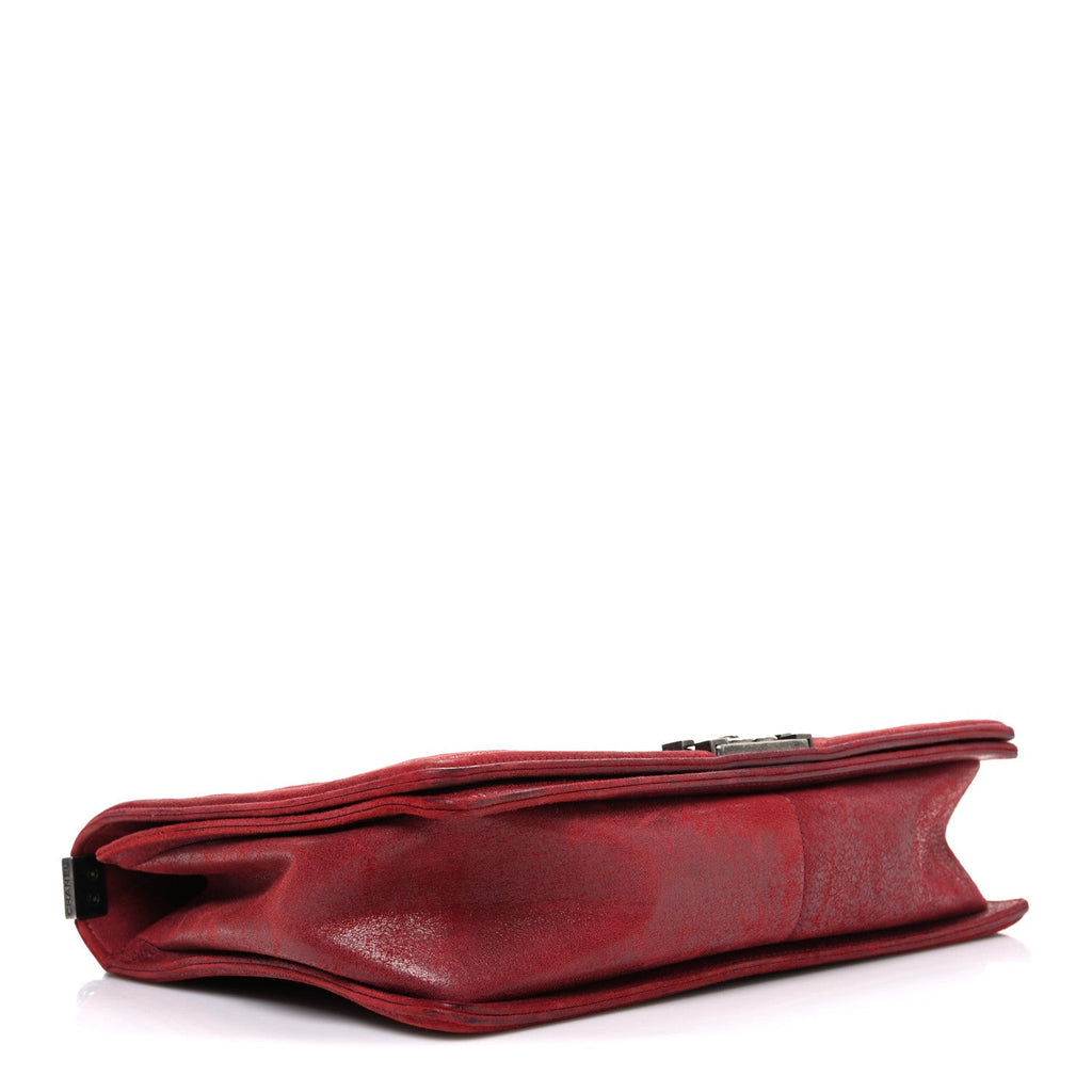 Nubuck Chesterfield Quilted Large Celtic Boy Flap Red