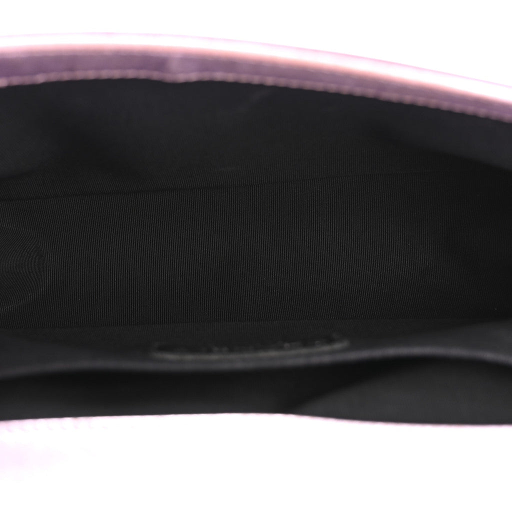 Metallic Patent Calfskin Quilted Medium Boy Flap Light Pink