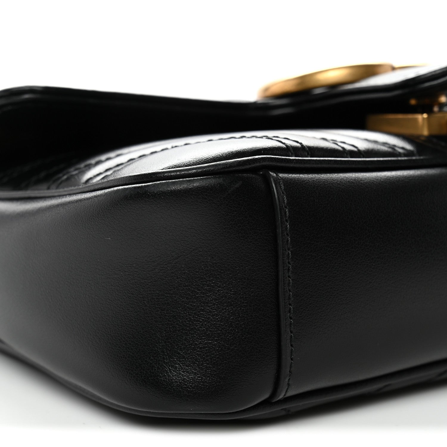 Calfskin Matelasse Mini GG Marmont Shoulder Bag Black