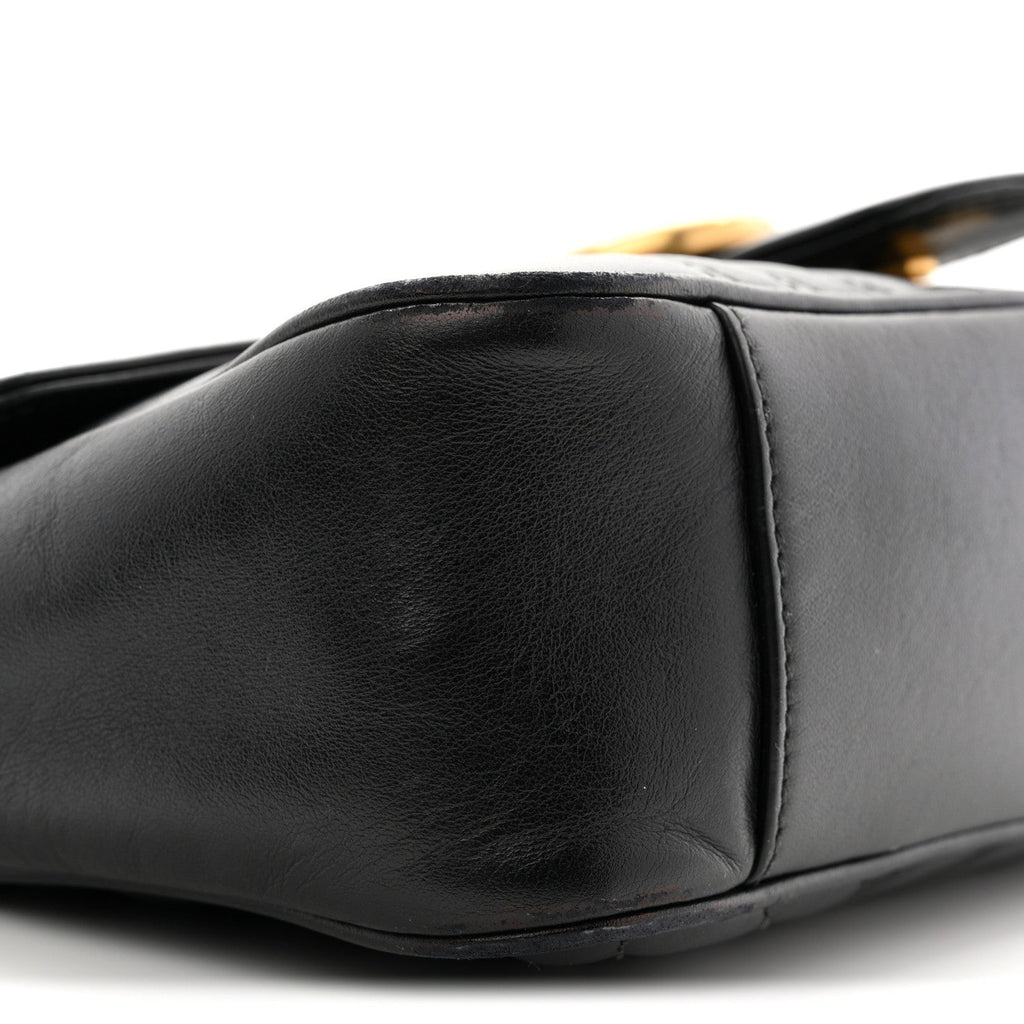Calfskin Matelasse Small GG Marmont Shoulder Bag Black