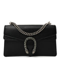Pebbled Calfskin Small Dionysus Shoulder Bag Black
