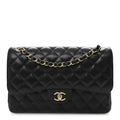 Caviar Quilted Jumbo Double Flap Black