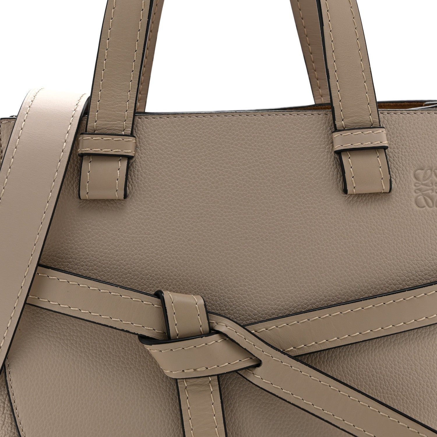 Calfskin Mini Gate Tote Light Oat