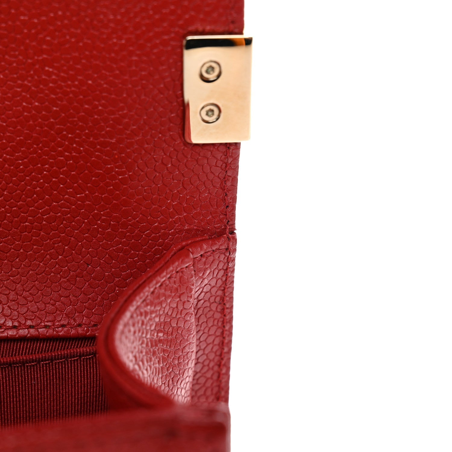 Caviar Quilted Small Boy Flap Red