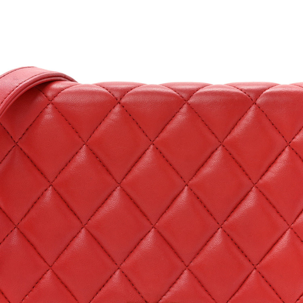 Lambskin Quilted Boy Wallet On Chain WOC Red