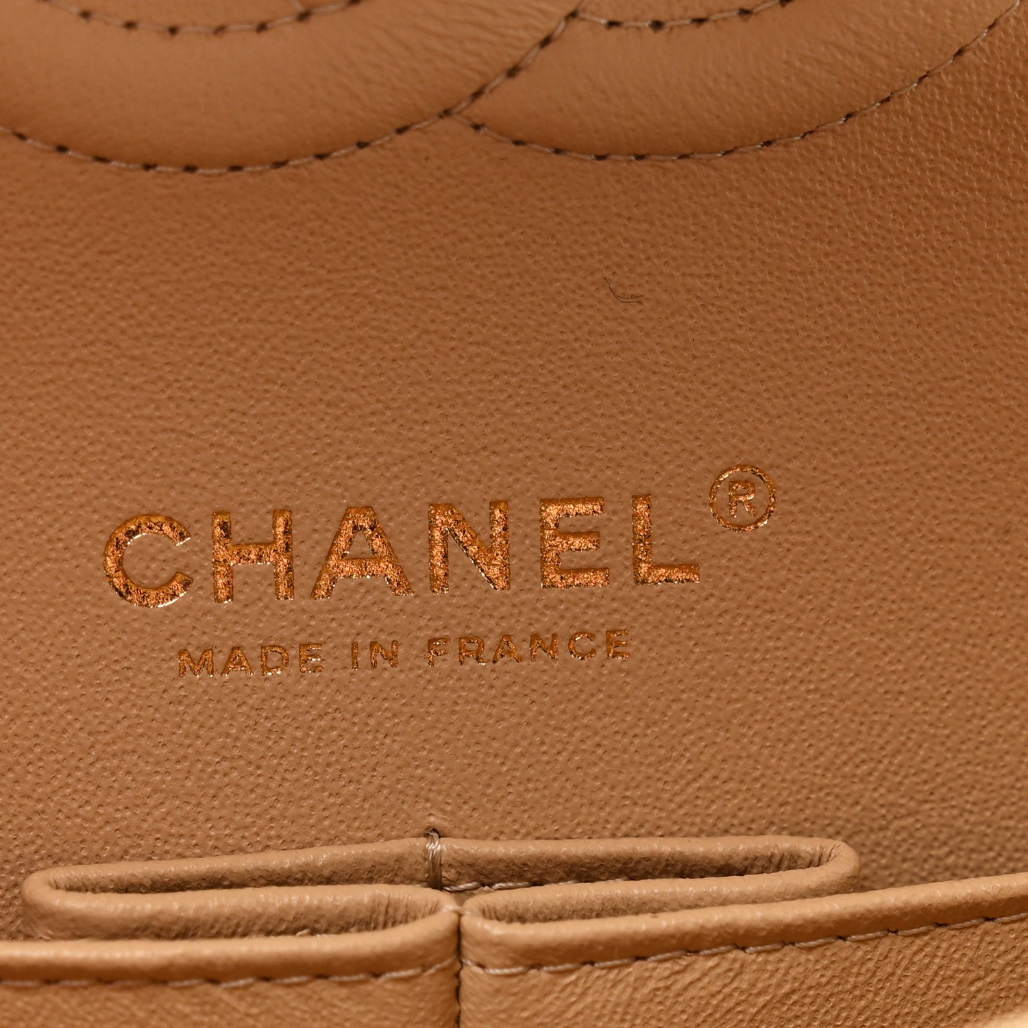 Caviar Quilted Medium Double Flap Beige