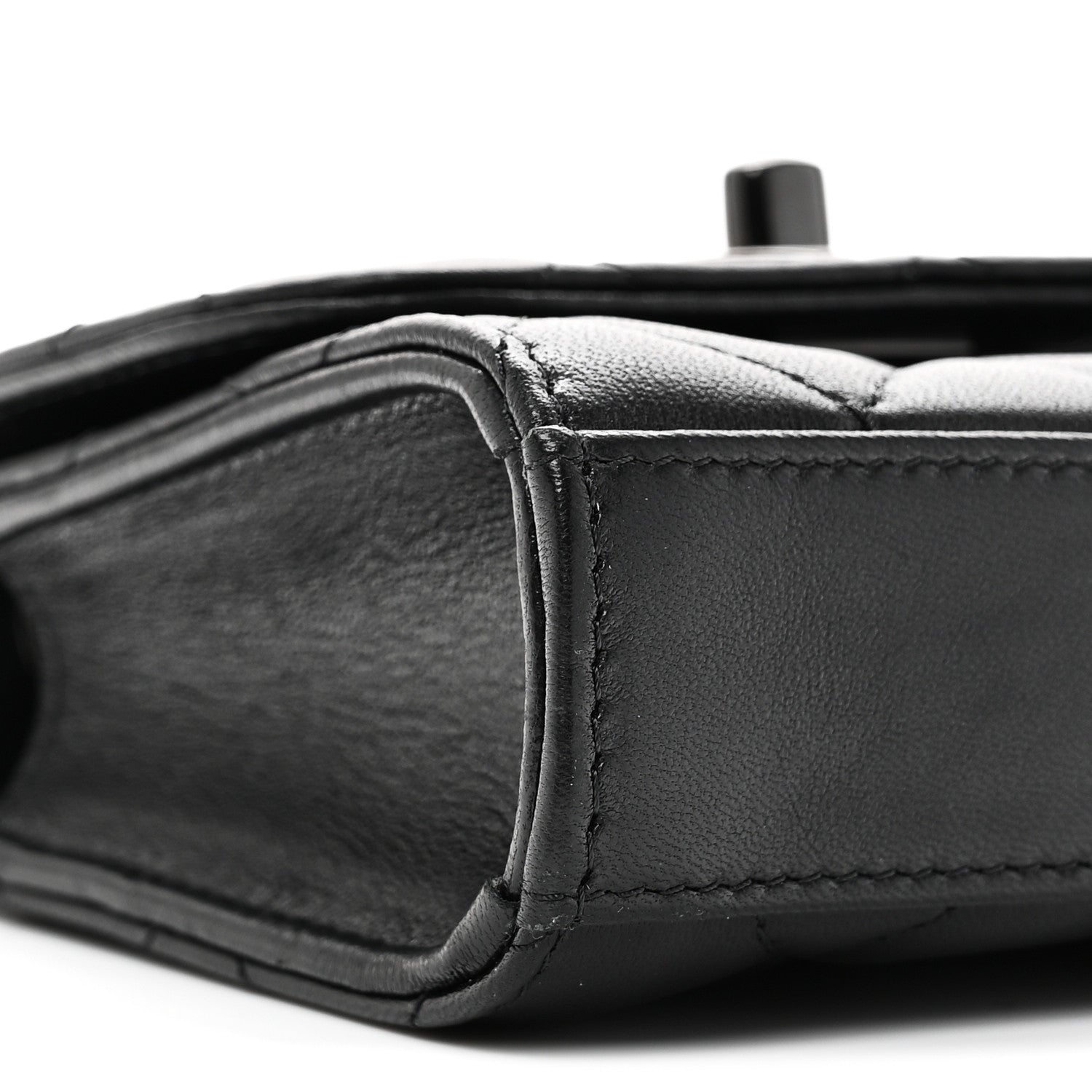 Lambskin Quilted Mini Trendy CC Clutch With Chain So Black