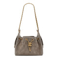 Suede Quilted Mini Chanel 25 Handbag Dark Grey