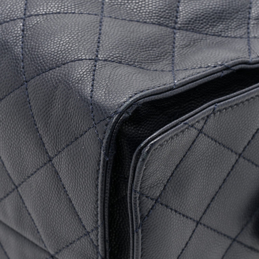 Caviar Quilted Medium Chanel 25 Handbag Dark Navy