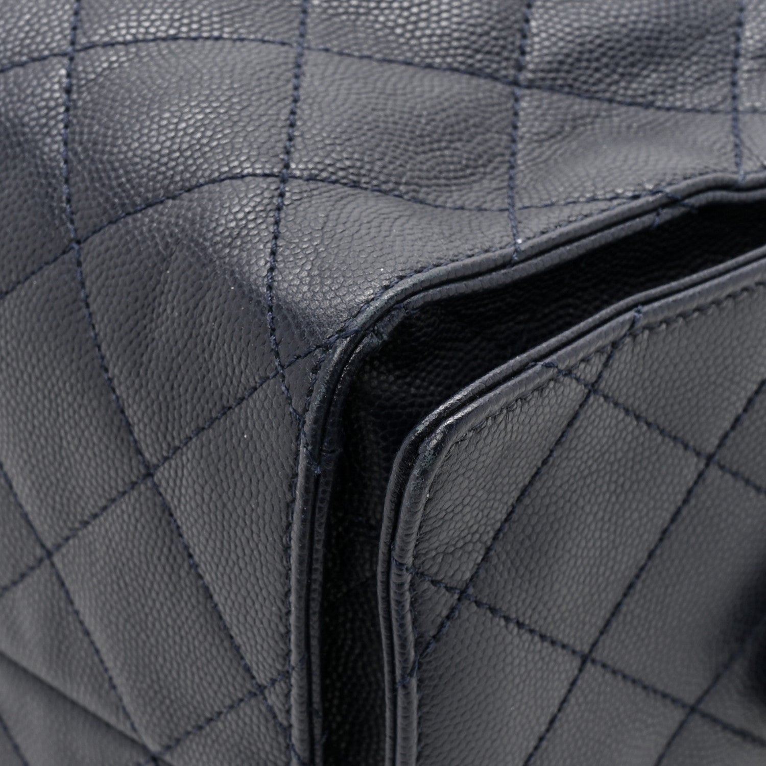 Caviar Quilted Medium Chanel 25 Handbag Dark Navy