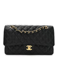 Caviar Quilted Medium Double Flap Black