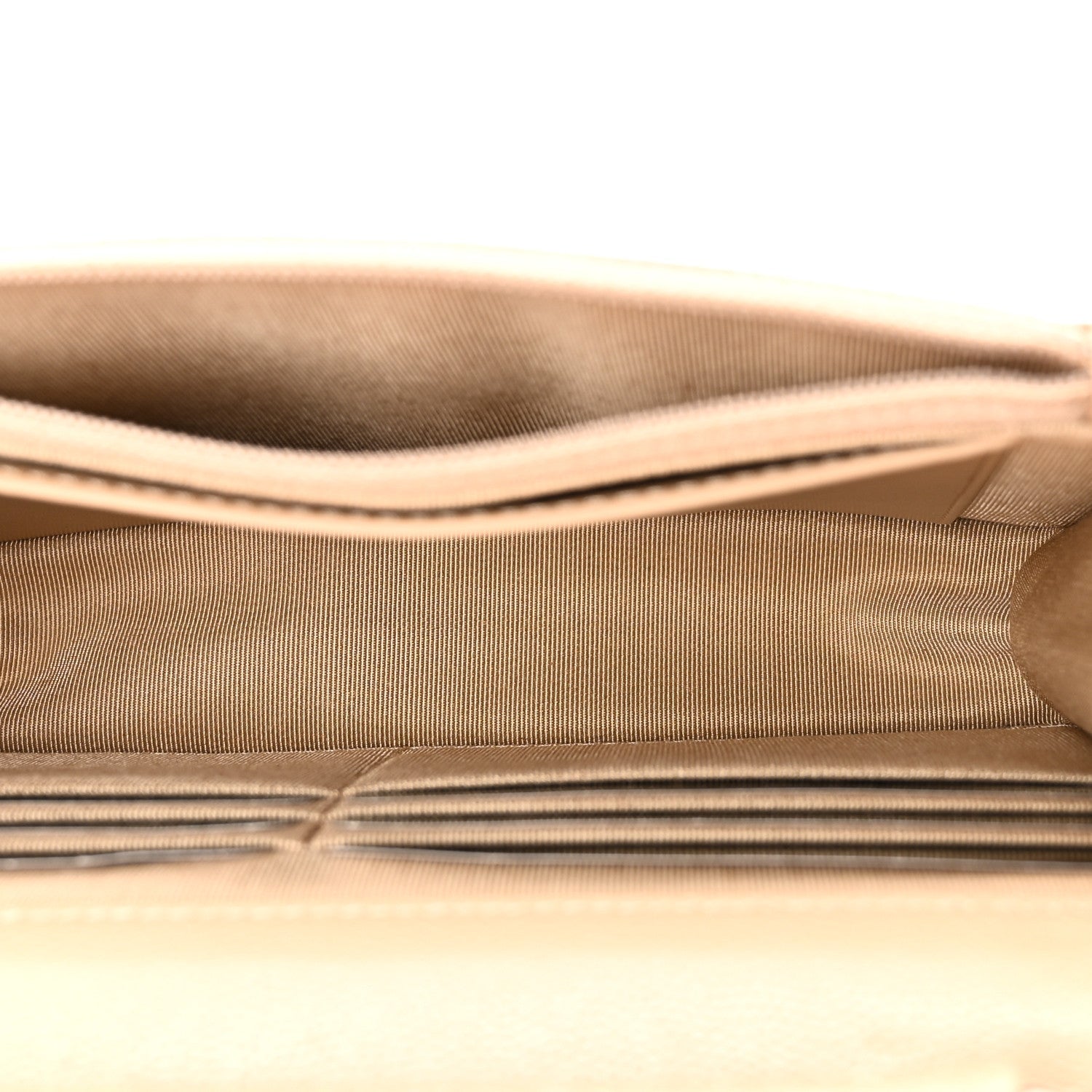 Caviar Quilted Wallet on Chain WOC Beige