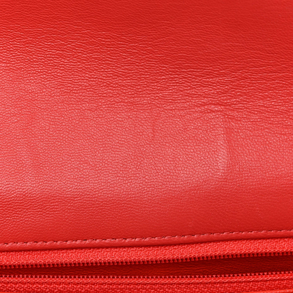 Lambskin Quilted Mini Rectangular Flap Red