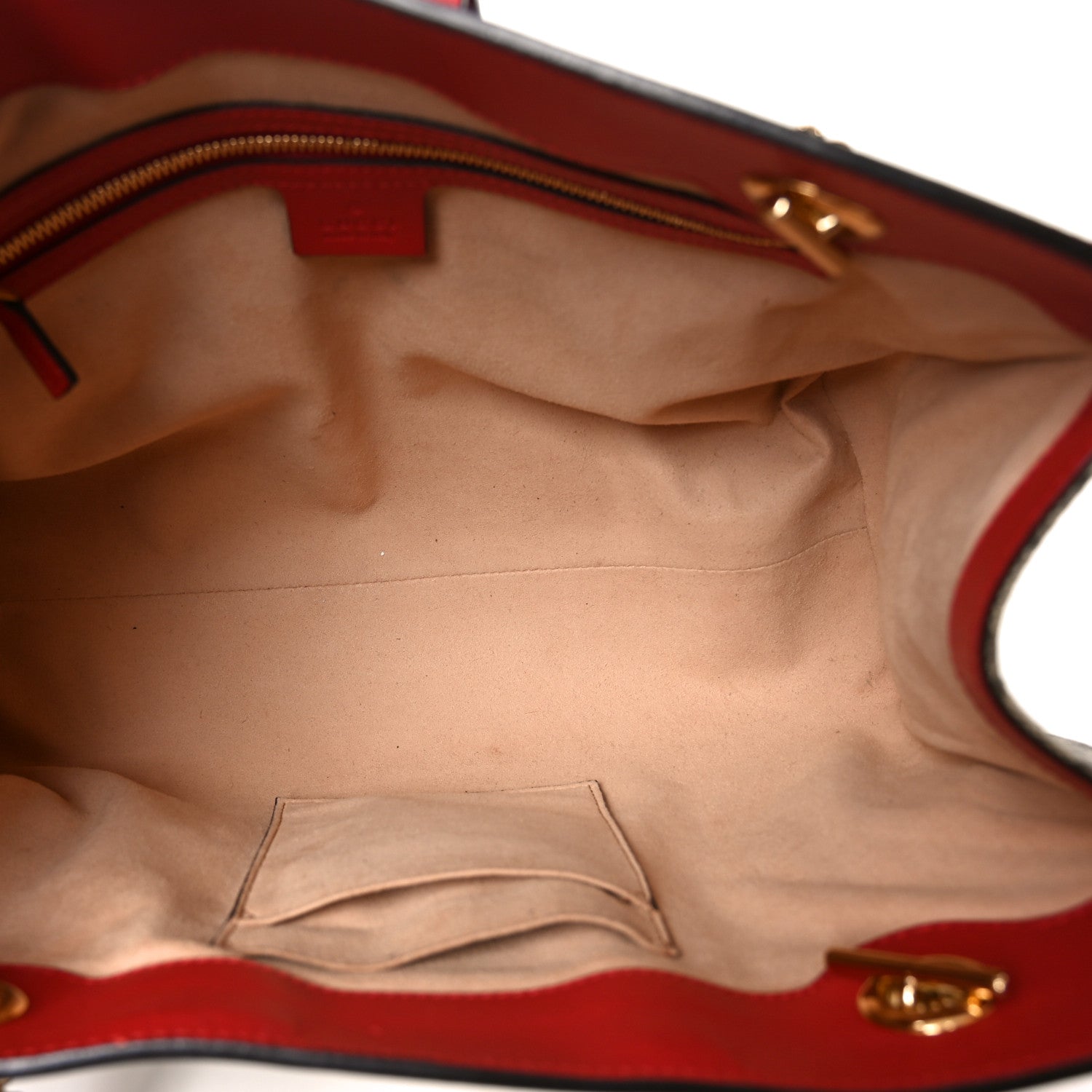 GG Supreme Monogram Medium Padlock Tote Hibiscus Red