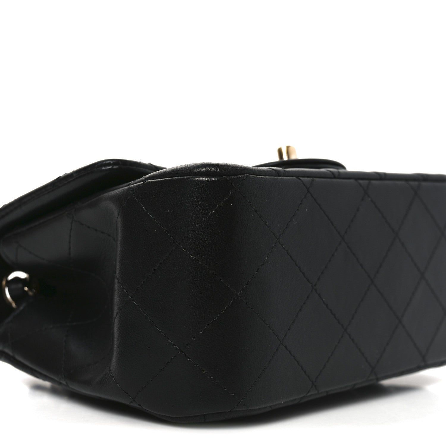 Lambskin Quilted Mini Square Flap Black