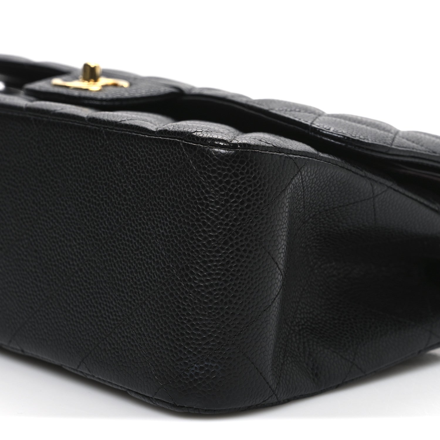 Caviar Quilted Jumbo Double Flap Black
