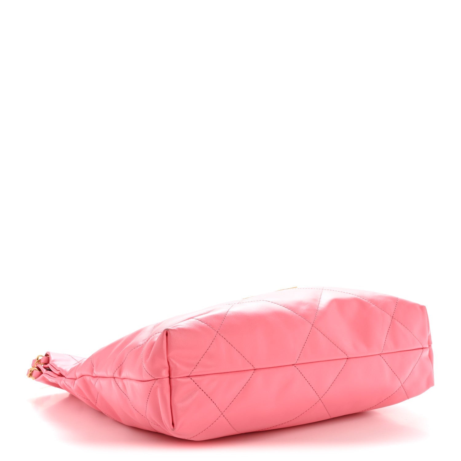 Shiny Calfskin Quilted Small Chanel 22 Coral Pink