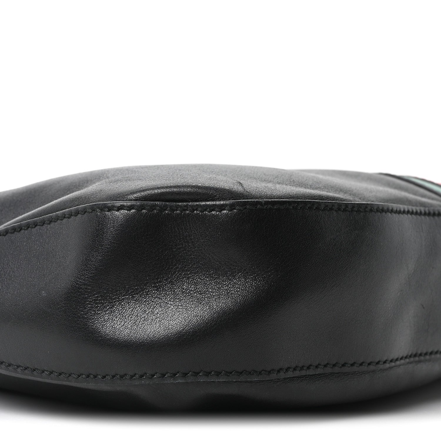Calfskin Web Stripe Medium Dionysus Hobo Black